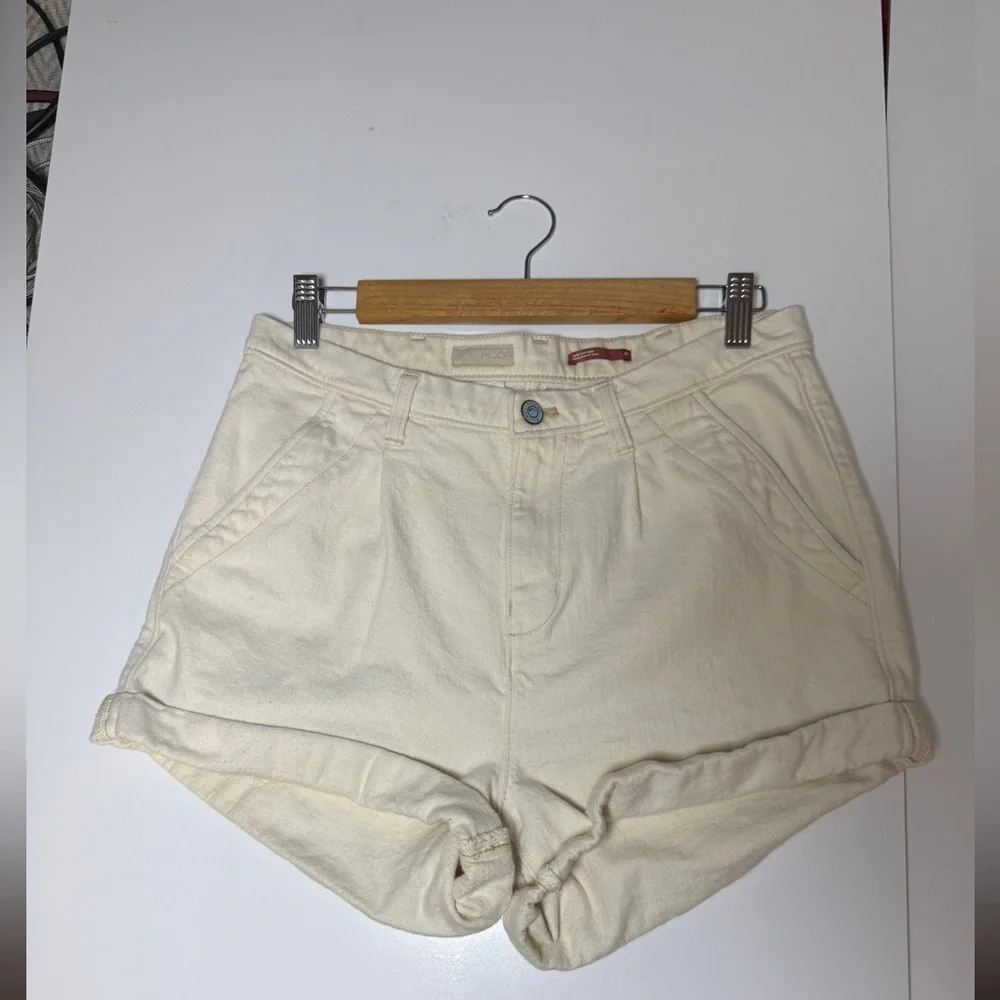 Pilcro Women's Cream Cotton Blend Shorts - - Picture 11 of 13